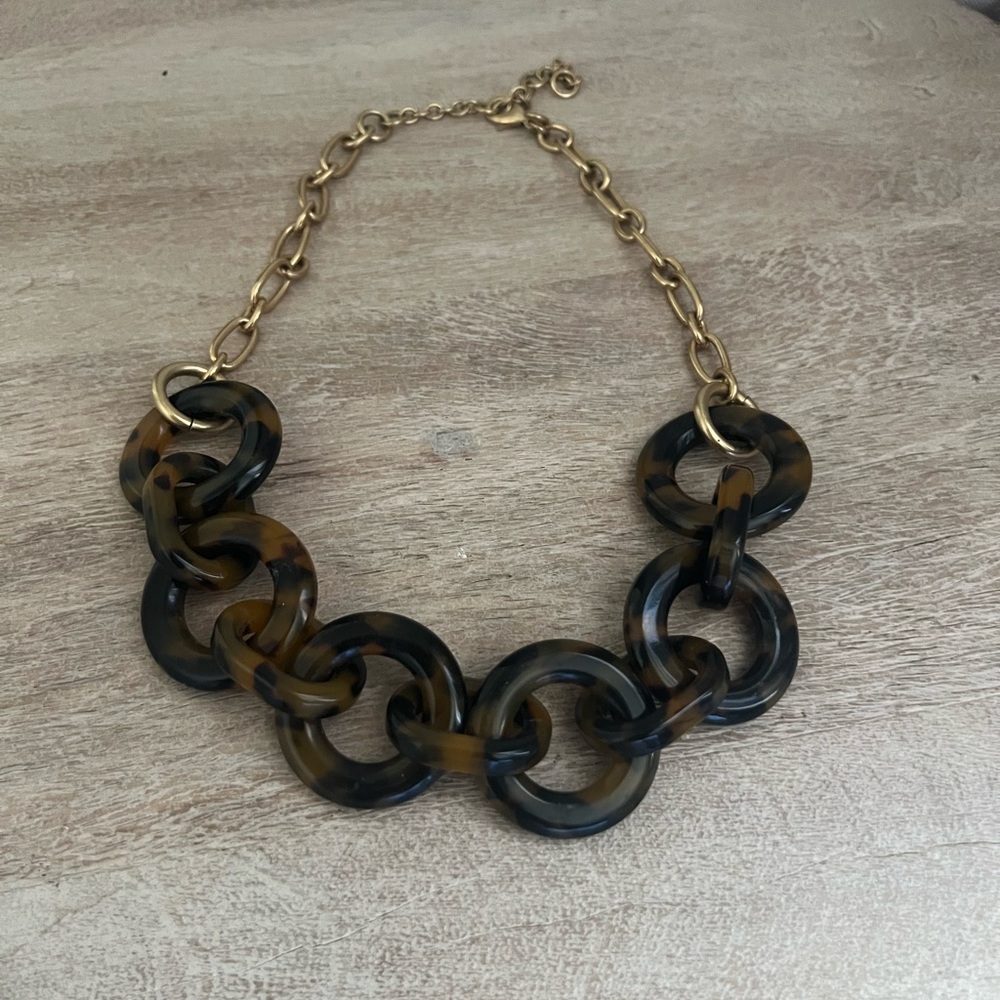 J Crew Tortoise Shell Chain Necklace
